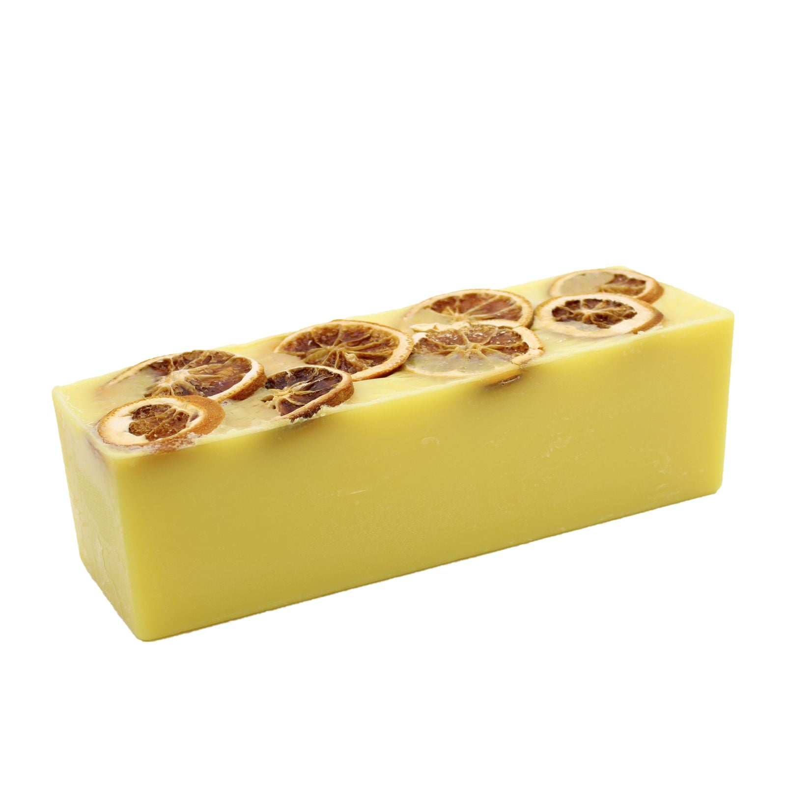 Slice of Sunshine Soap Loaf with Dried Orange Slices