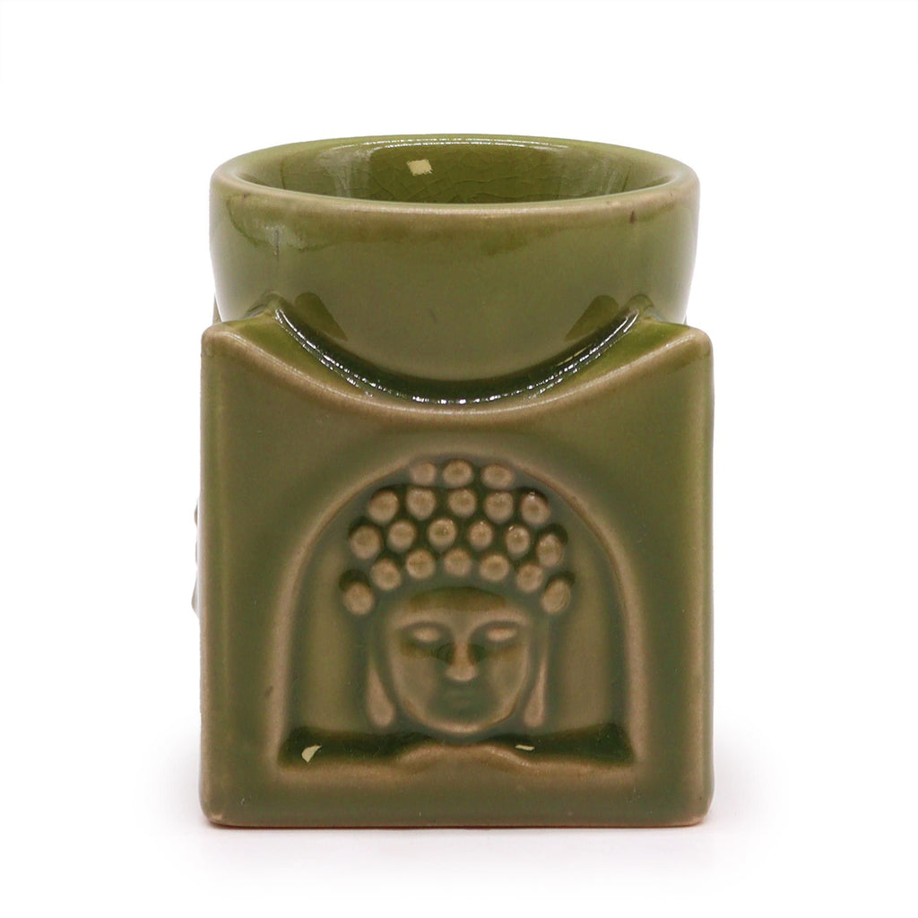 Square Buddha Burner in Light Jade for Aromatherapy Use
