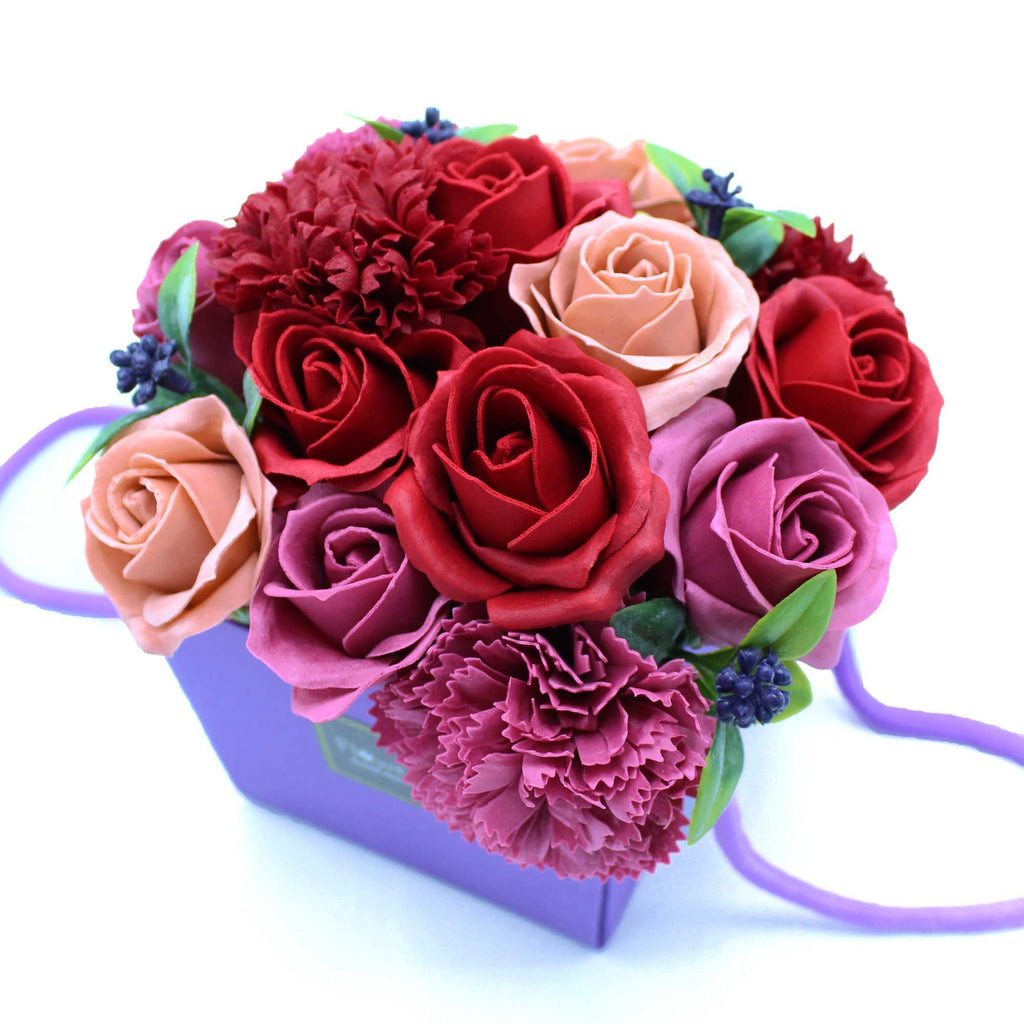 Purple Flower Garden Soap Flower Bouquet for Bathing and Gifts
