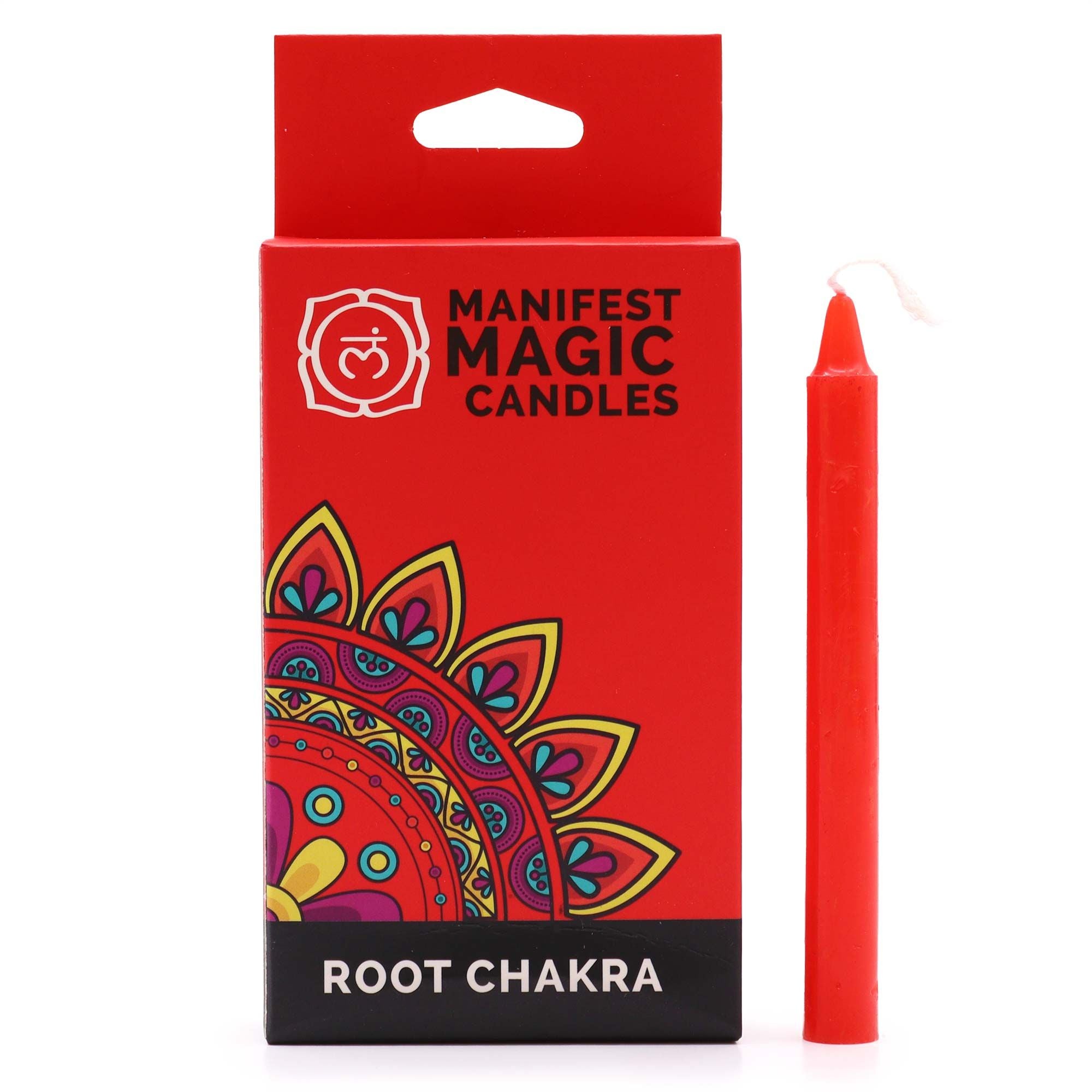 Manifest Magic Candles Pack of 12 Red Root Chakra Candles Set