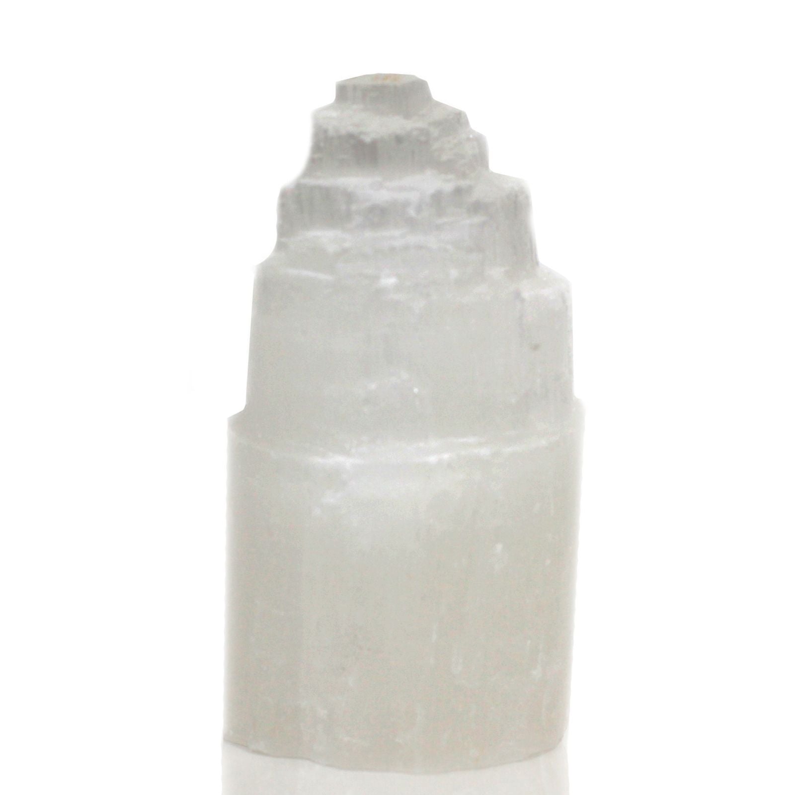 Natural Selenite Tower Lamp 15 cm for Home Decor and Lighting
