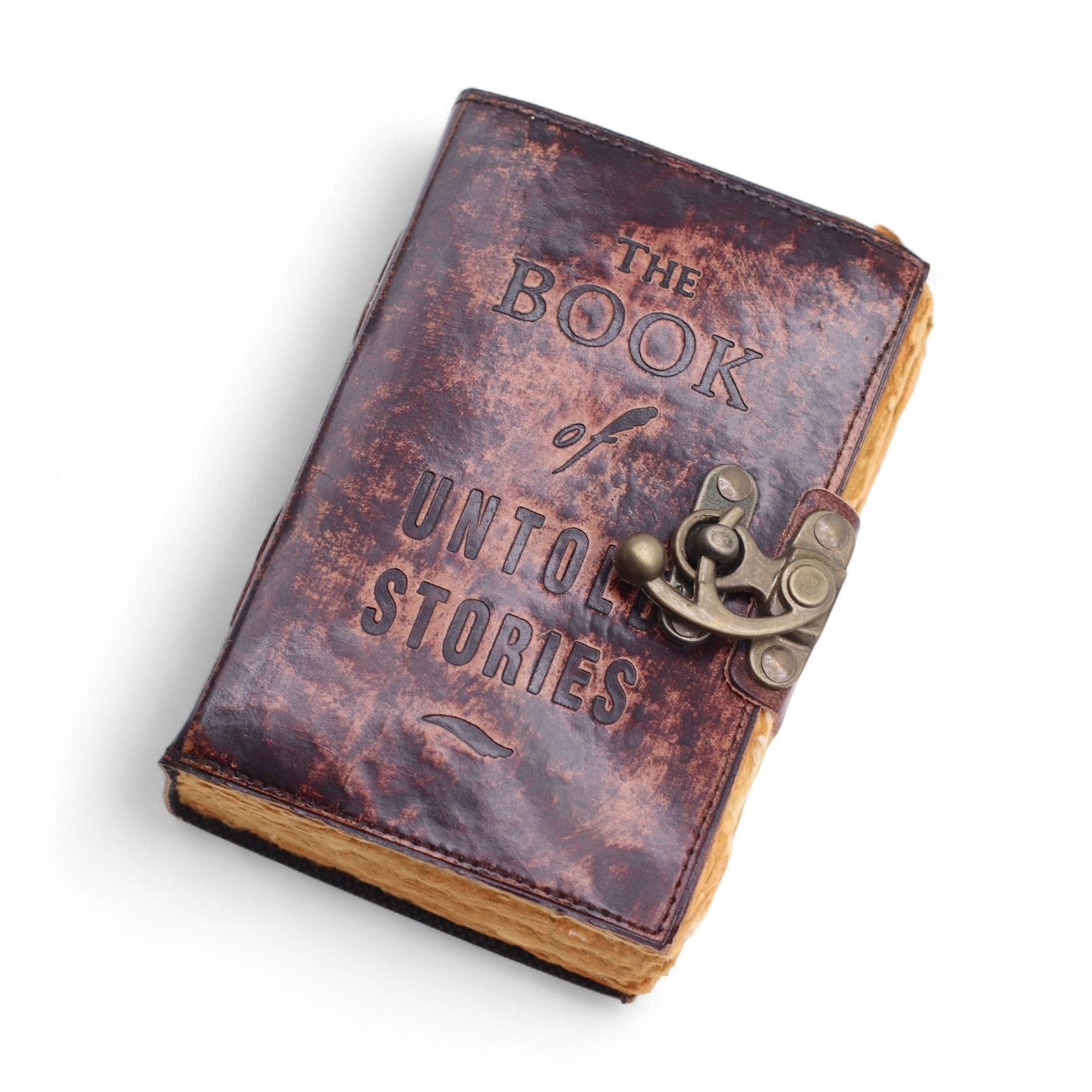 Fat Deckled Leather Notebook The Book of Untold Stories Journal