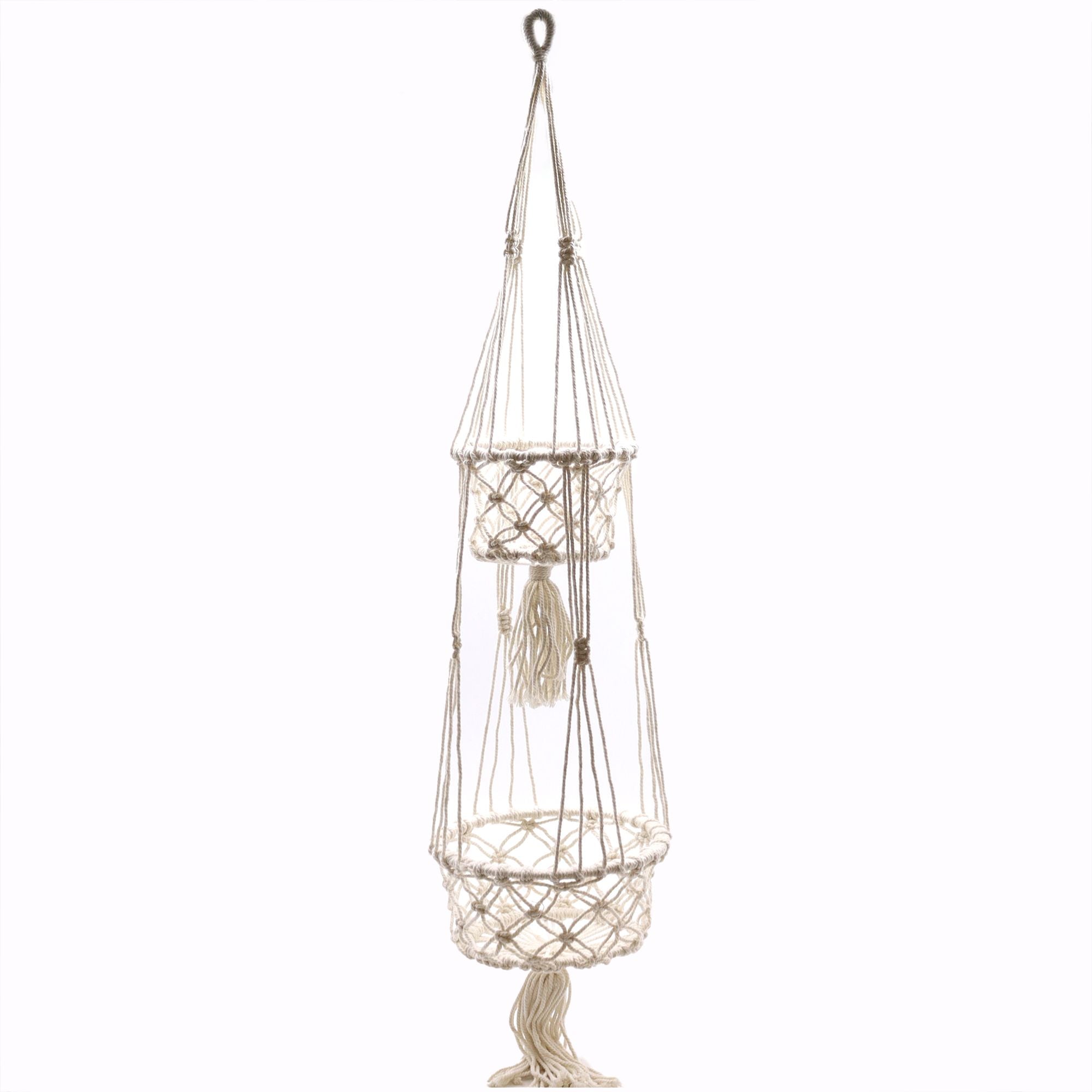 Macrame Pot Holder Double Holder for Stylish Home Plant Décor