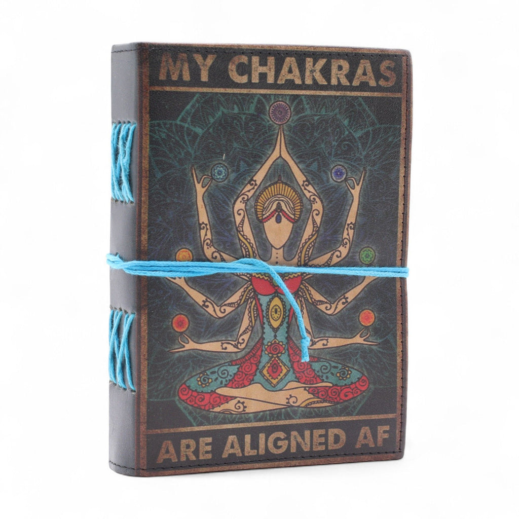 Leather Printed Notebook My Chakras Are Aligned AF with 200 Pages