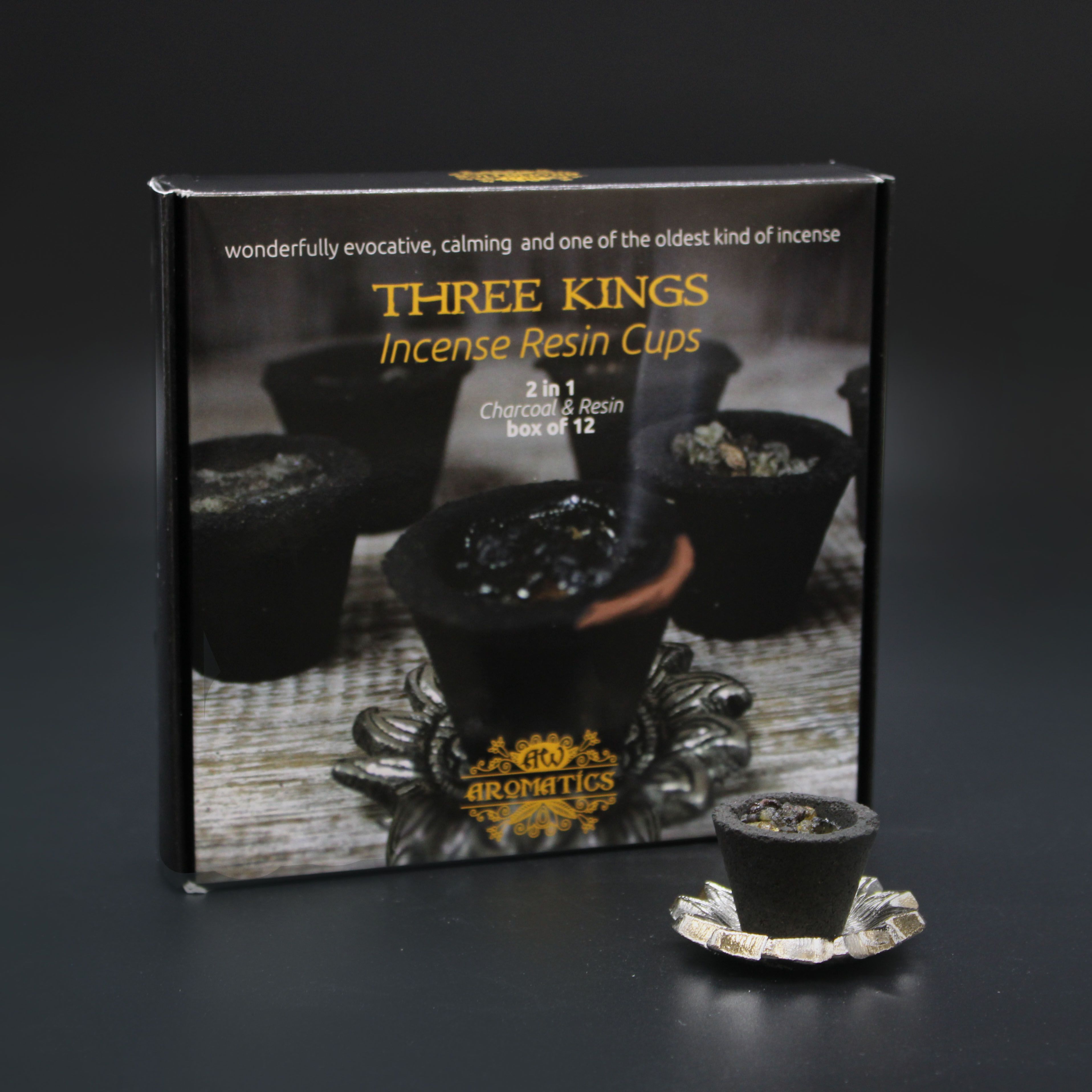 Box of 12 Resin Cups Three Kings for Home Fragrance Experience