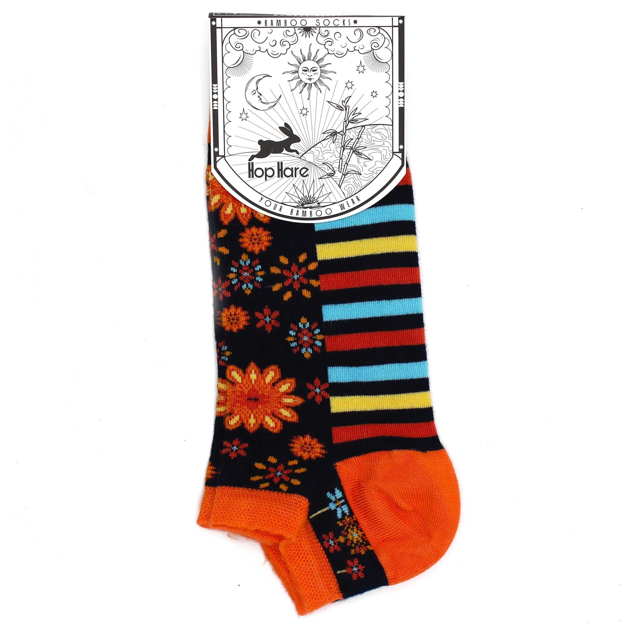 S/M Hop Hare Bamboo Low Cut Socks Mandala Flowers for Ultimate Comfort