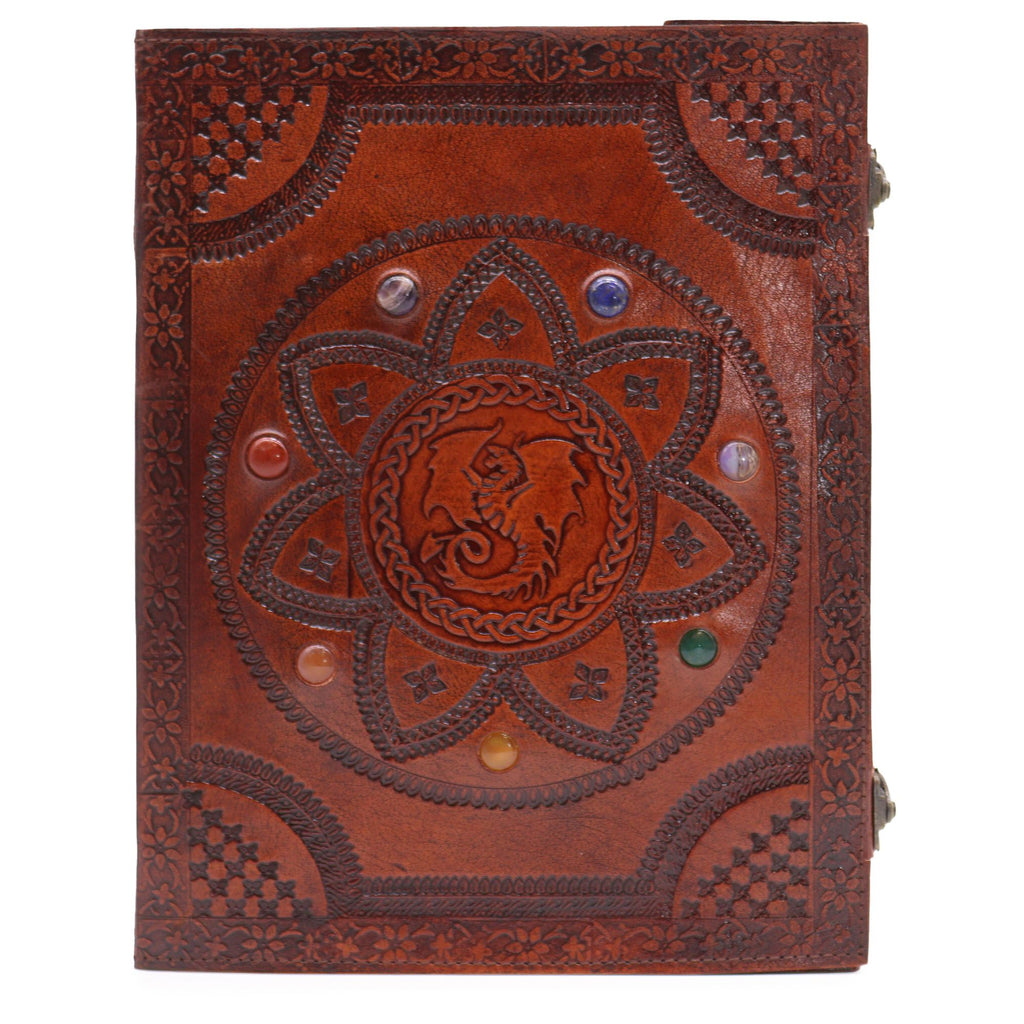 Huge Tomb Book with Dragon Mandala Design and Chakra Stones