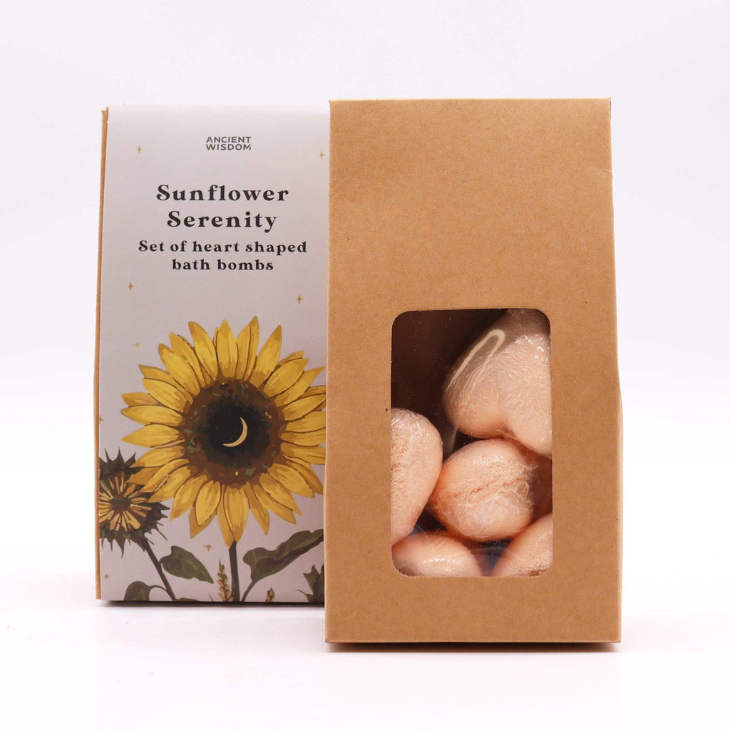Sunflower Serenity Bath Heart Gift Set with Passion Fruit Scent