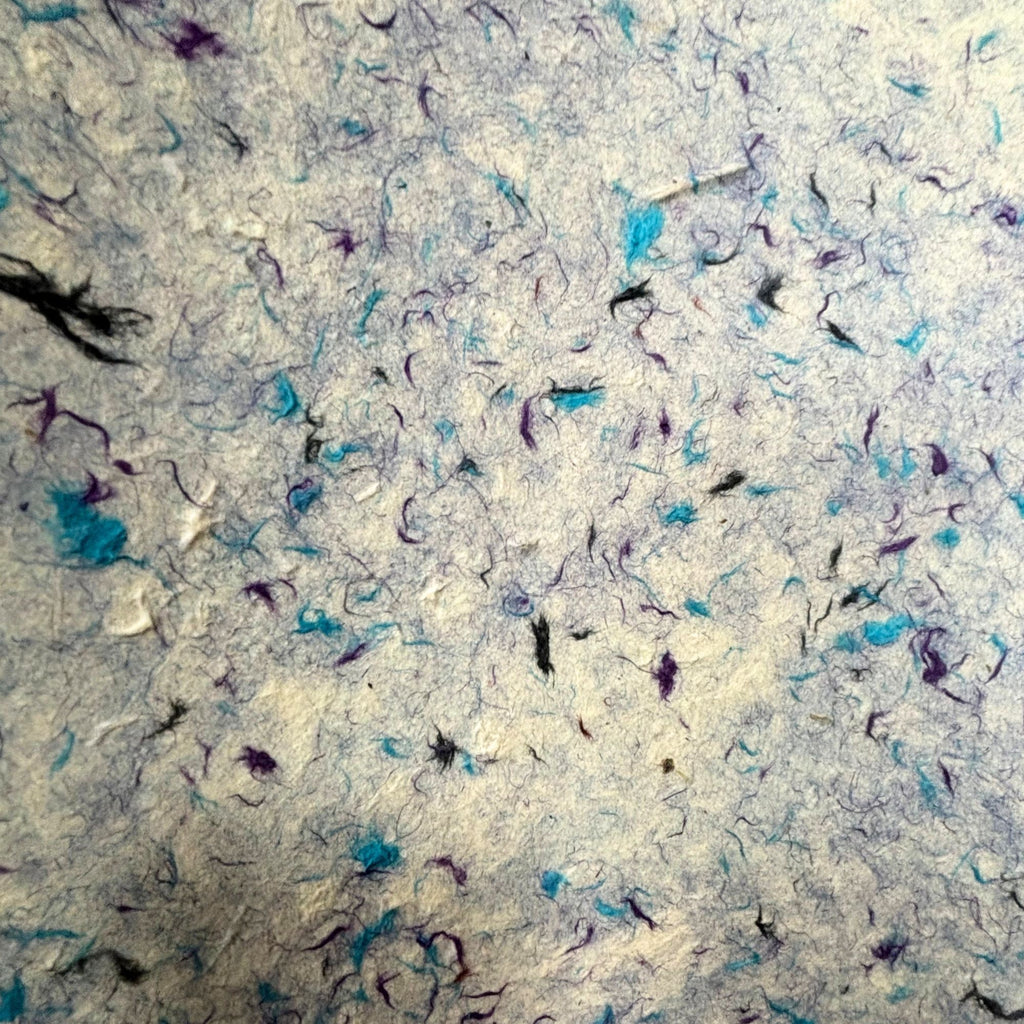 Lokta Craft Wrapping Paper 51x76cm with Blue Cotton Texture