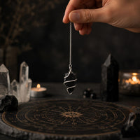 Raw Gemstone Pendulum - Black Agate