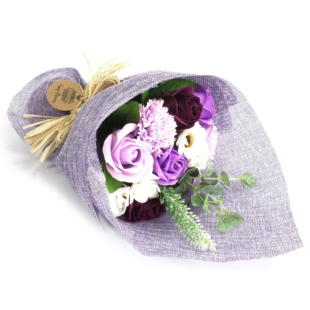 Purple Standing Soap Flower Bouquet for a Luxurious Bathing Experience
