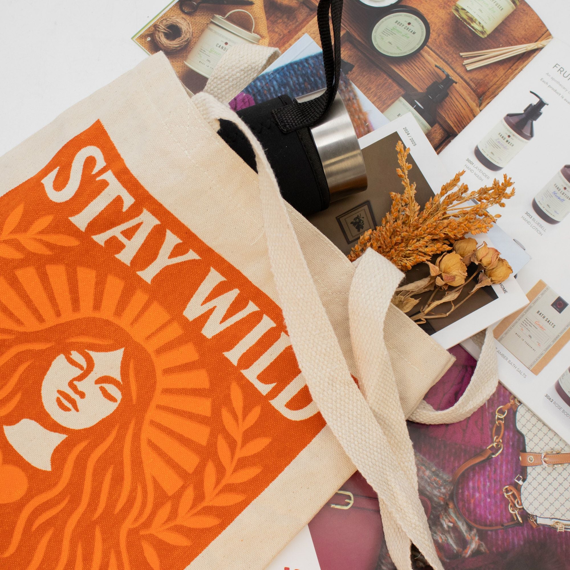 Nomad Sari Iconic Toni Tote Bag Stay Wild in Natural Cotton