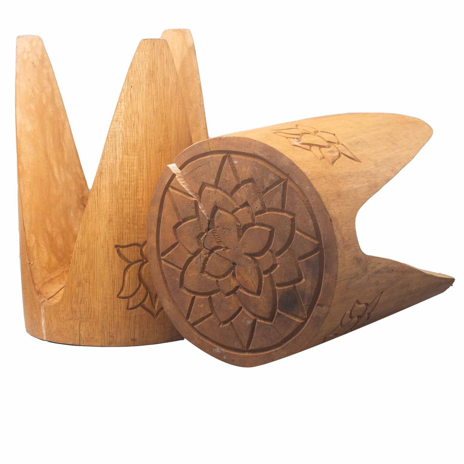 Interlocking Table and Stool Set of 2 Natural Finish for Home Use