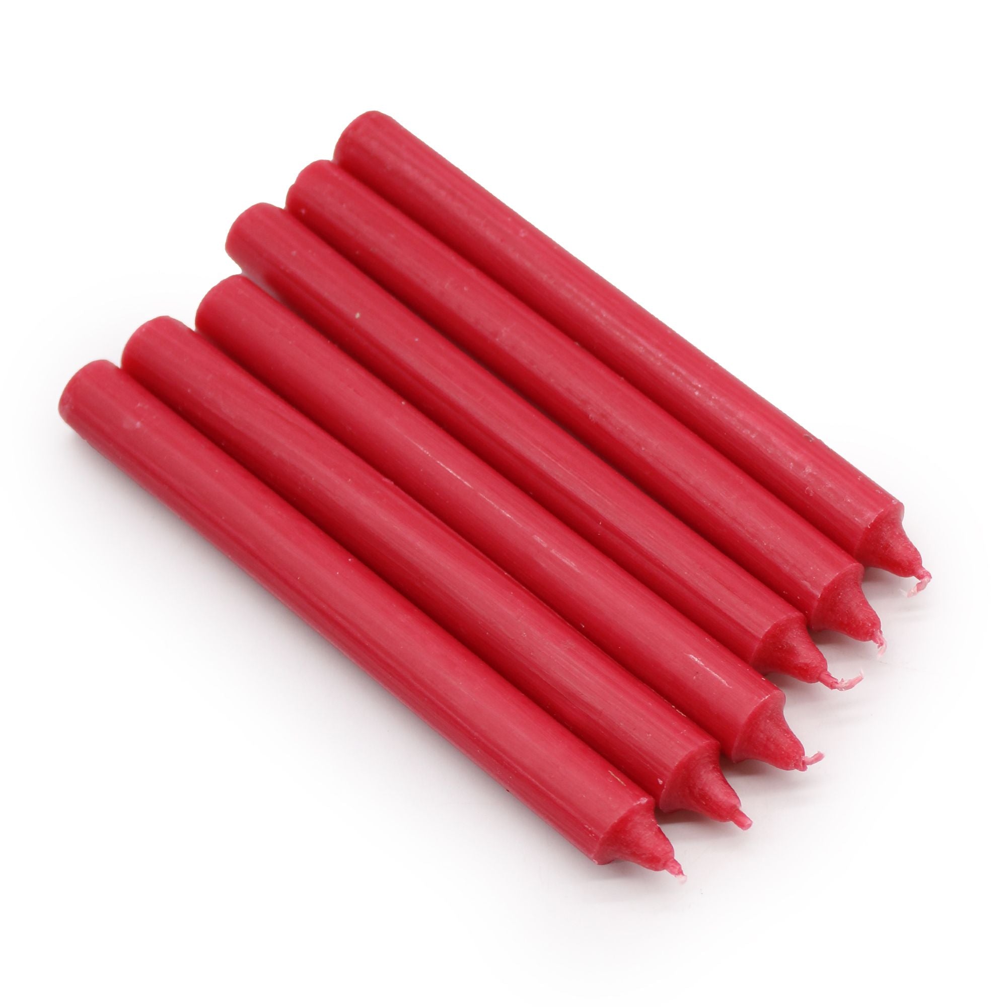 Solid Colour Dinner Candle Set of 21 Rustic Red Candles for Dining