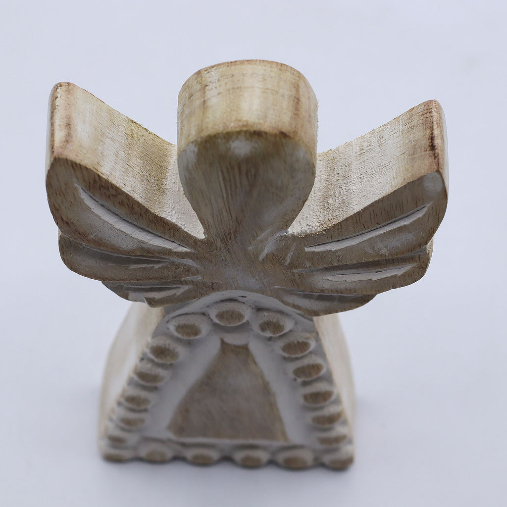Mango Wood Angel Whitewash for Rustic Home Decor and Gifting