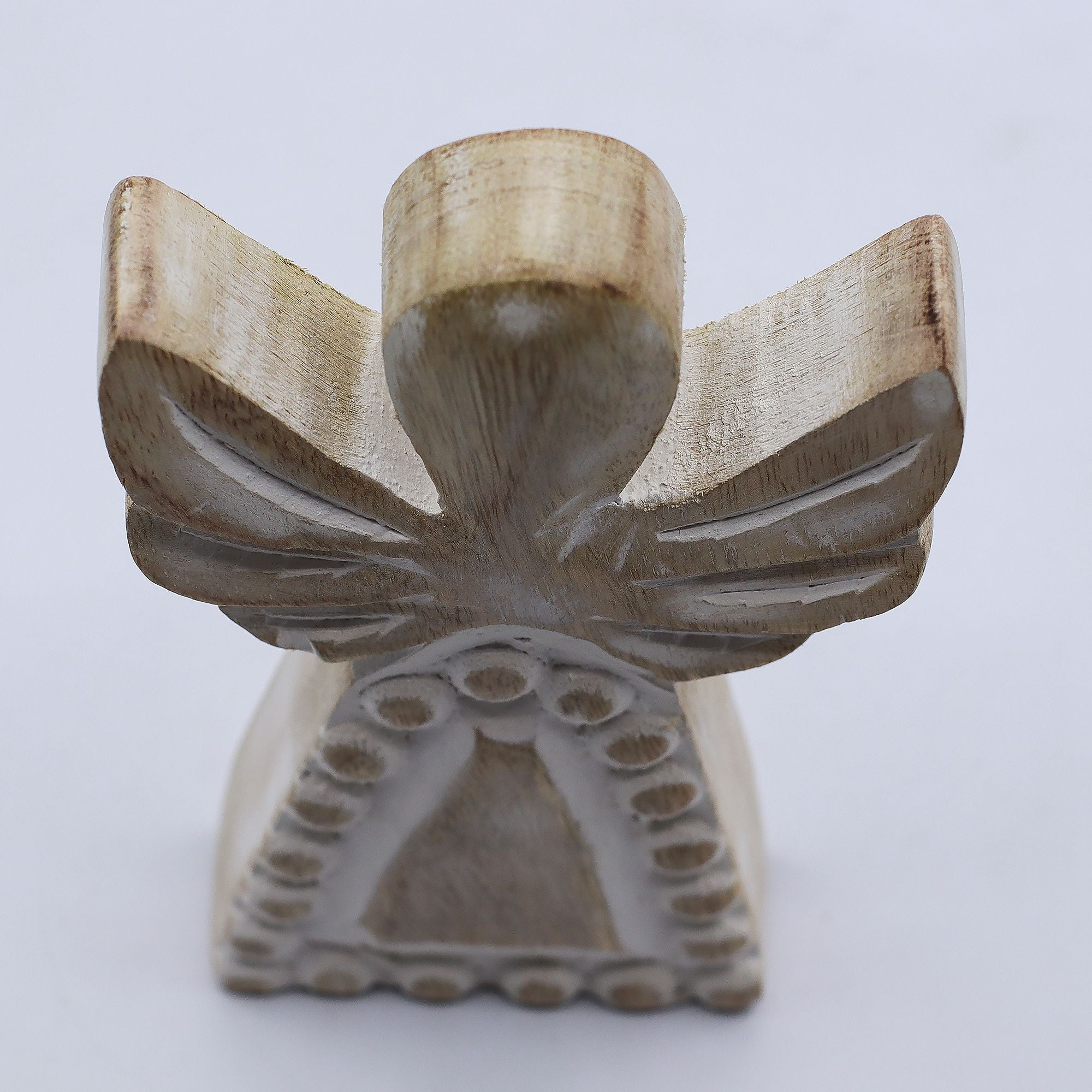 Mango Wood Angel Whitewash for Rustic Home Decor and Gifting
