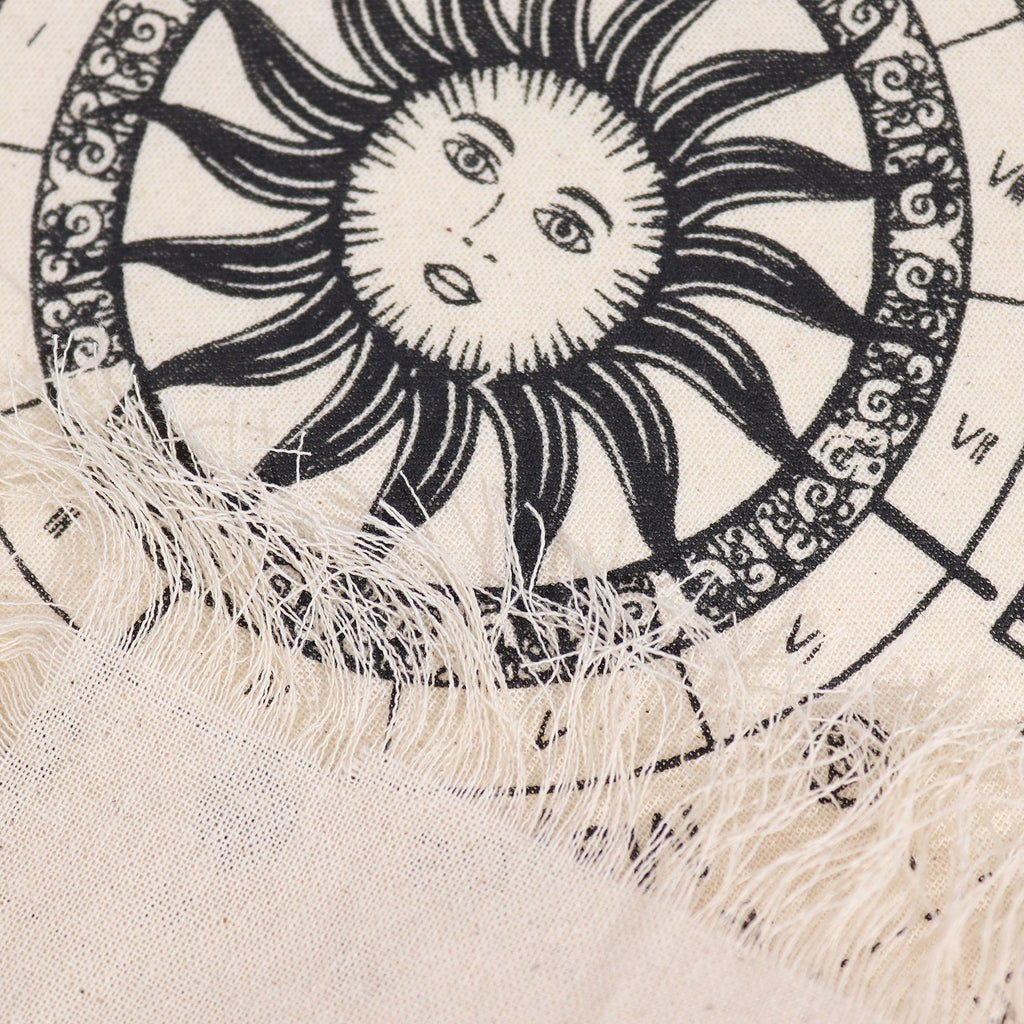 Ancient Witch Pendulum Divination Cloth with Sun Face Design