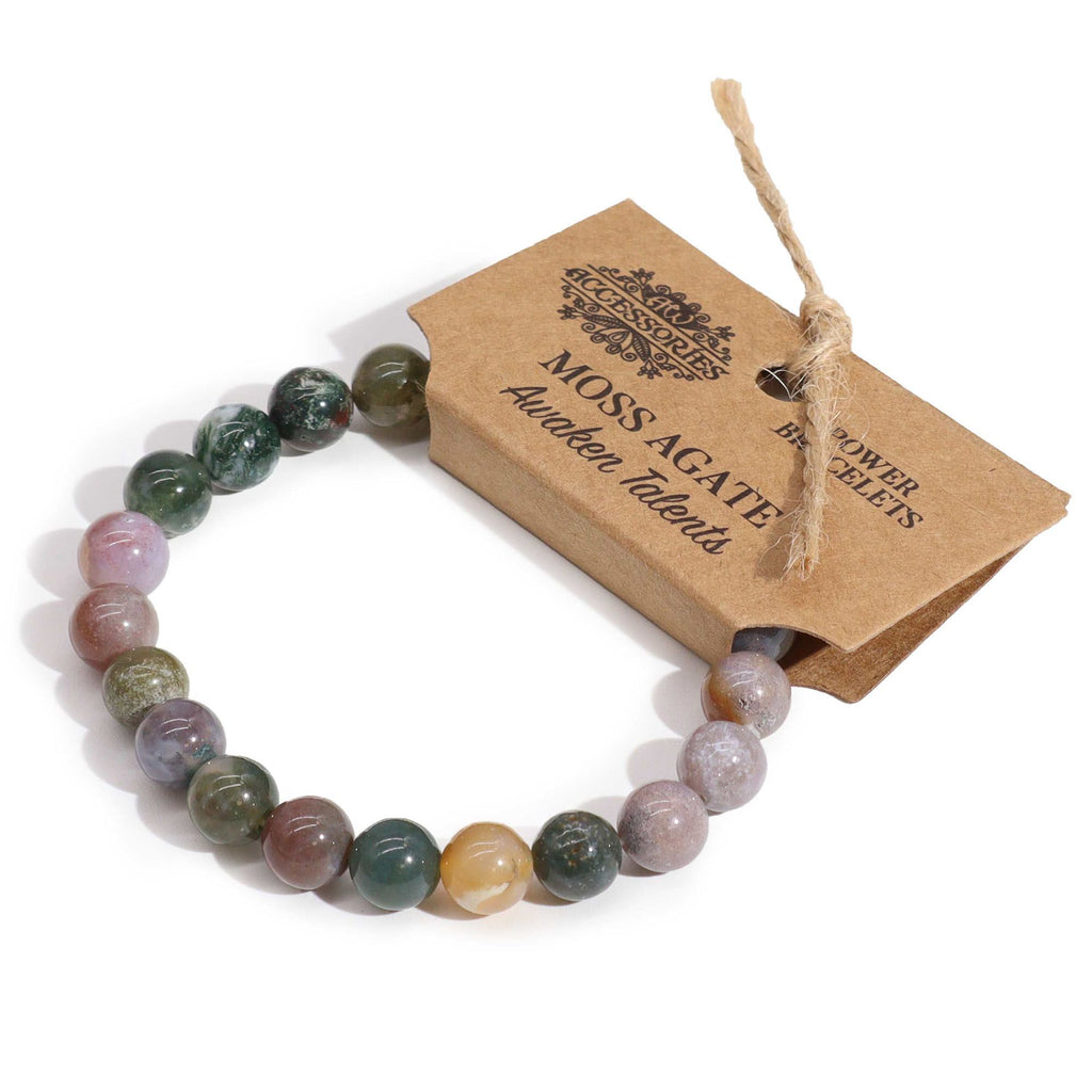 Moss Agate Power Bracelet for Style Prosperity and Unique Gifts