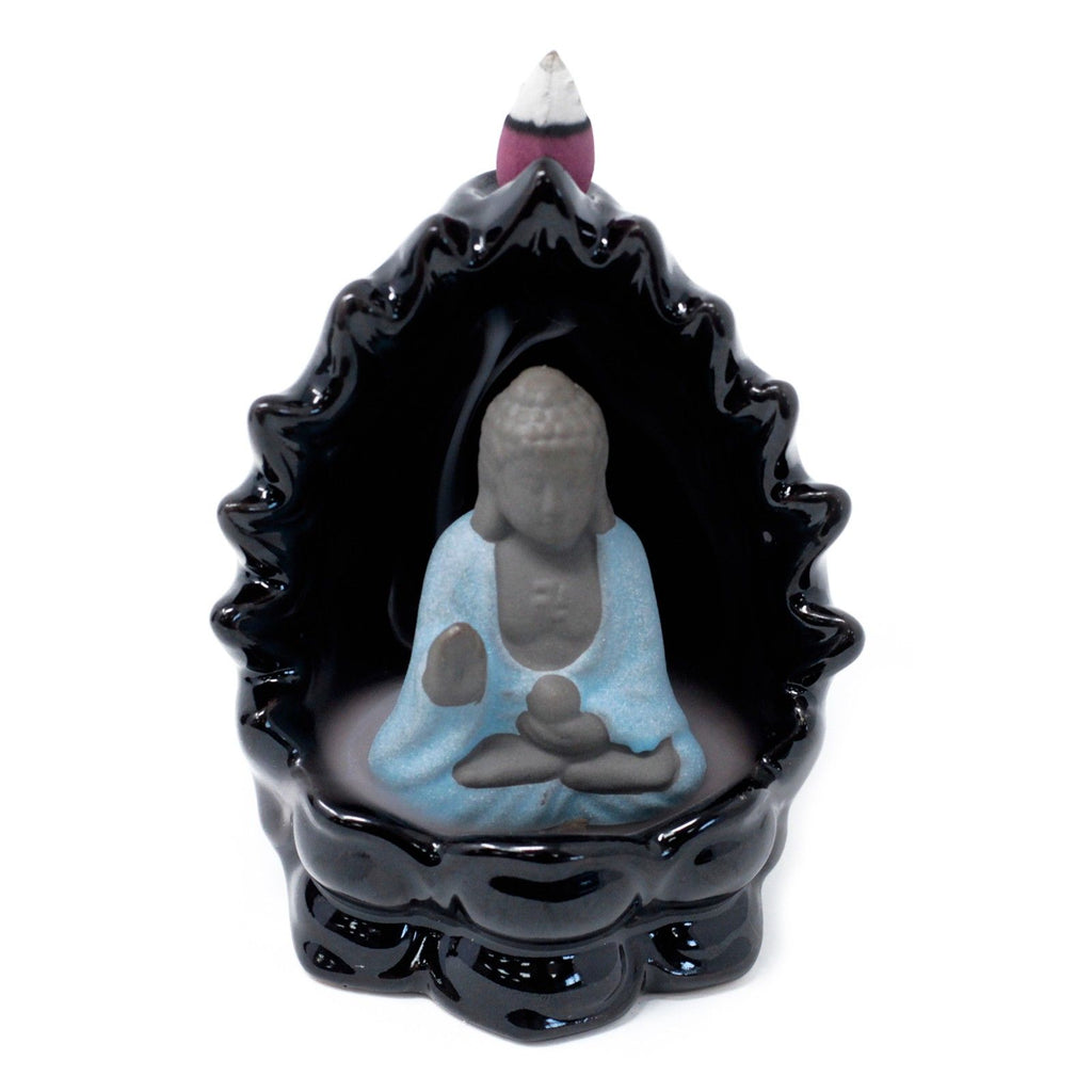 Back Flow Incense Burner with Buddha and Lights for Relaxation