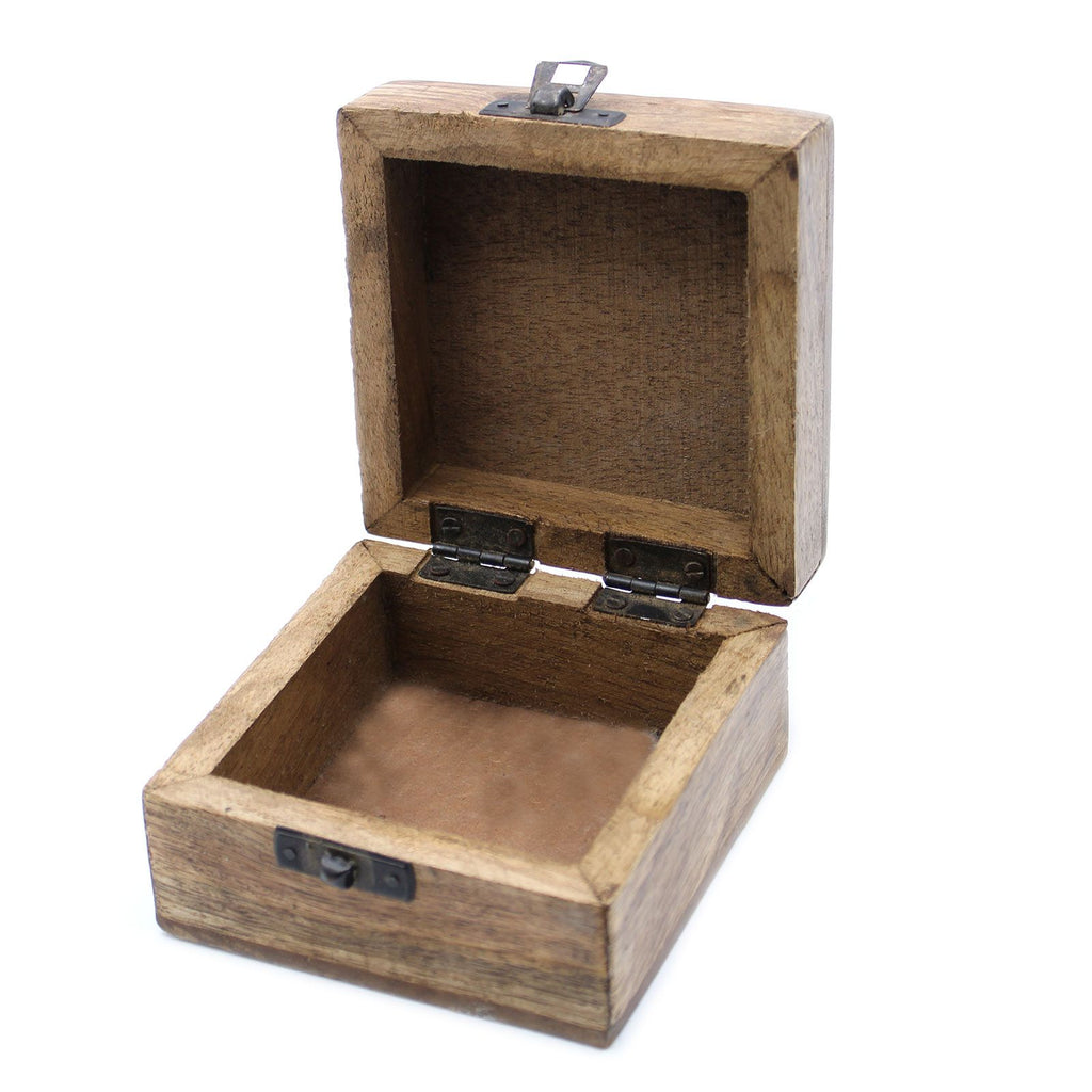 White Washed Wooden Box with Slavic Design for Stylish Storage