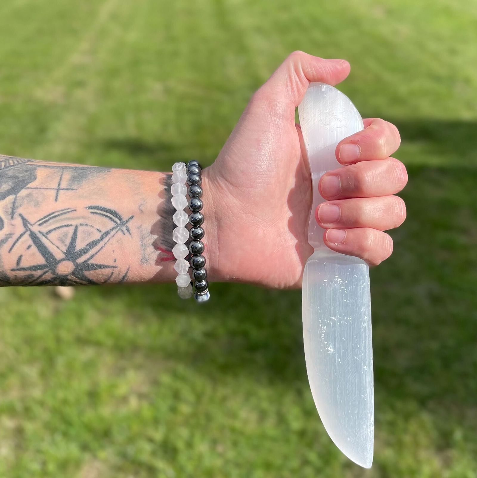 Selenite Ritual Knife Classic for Ceremonial Use and Display