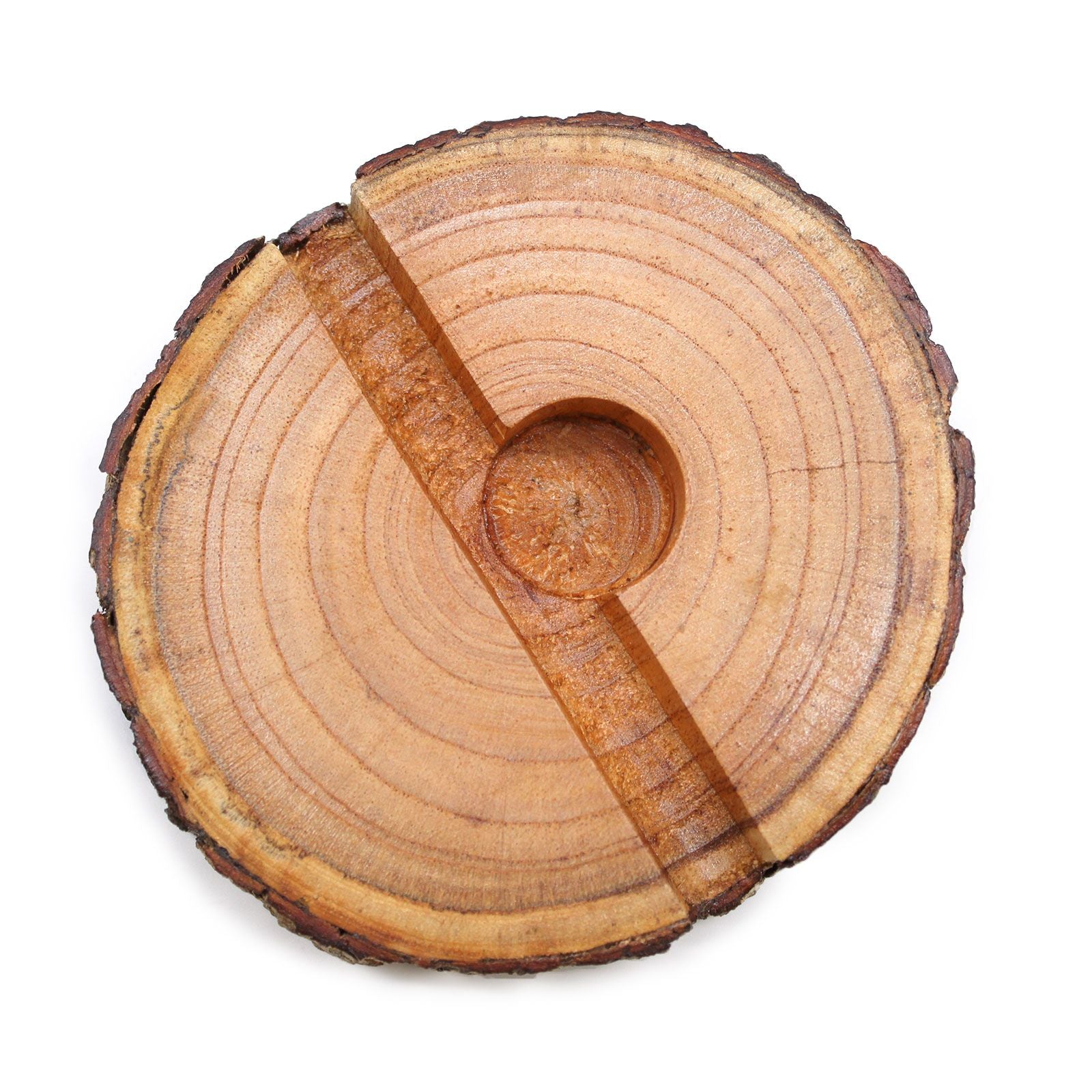 Natural Small Log Phone Holder for Hands Free Use in Modern Style