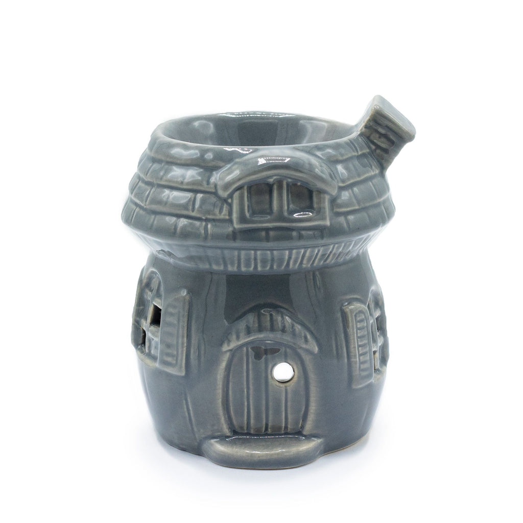 Mushroom House Oil Burner in Grey for Aromatic Home Decor