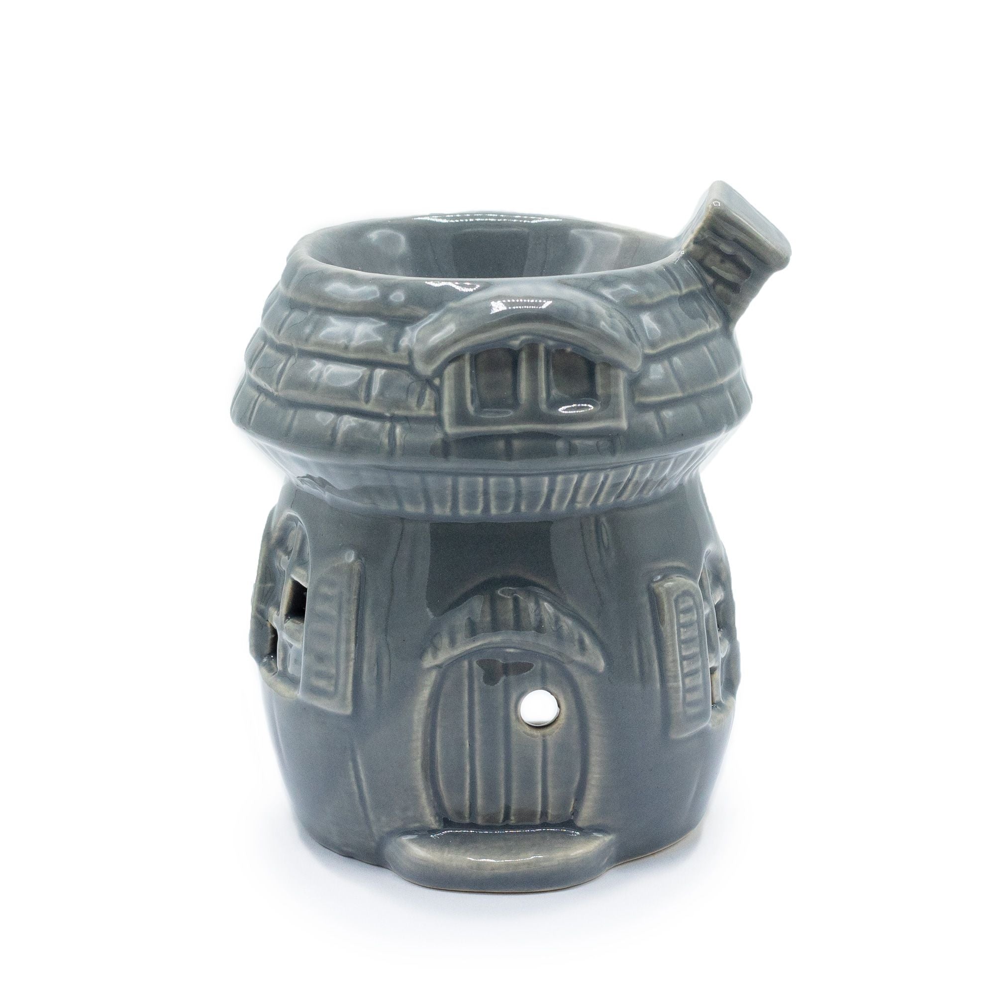 Mushroom House Oil Burner in Grey for Aromatic Home Decor