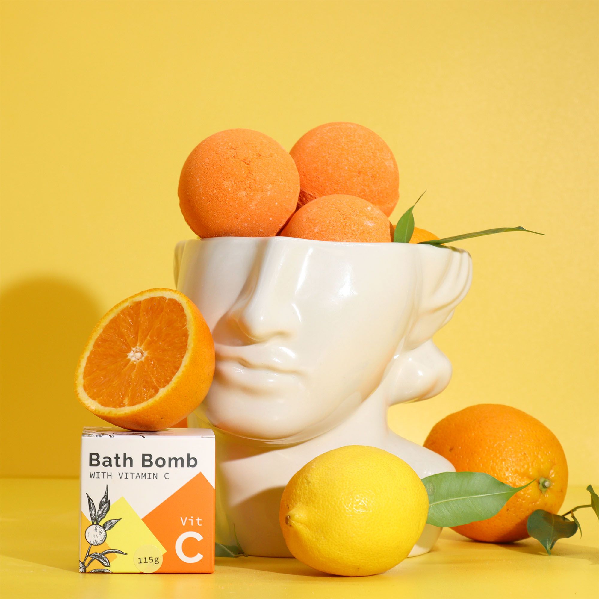 Vitamin C Infused Bath Bomb with Essential Oils for Skin Brightening