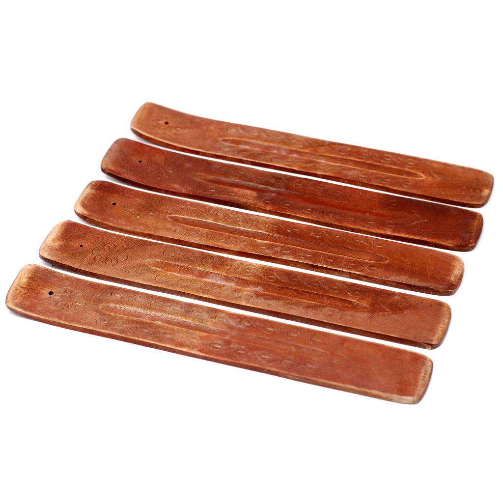 Carved Mango Wood Ashcatcher 10 Inch for Incense Enthusiasts