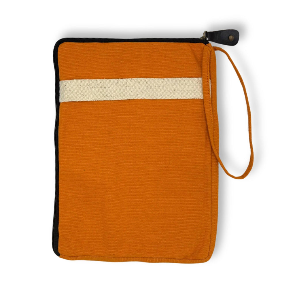 Canvas Tablet Pouch in Vibrant Orange for Easy On the Go Use
