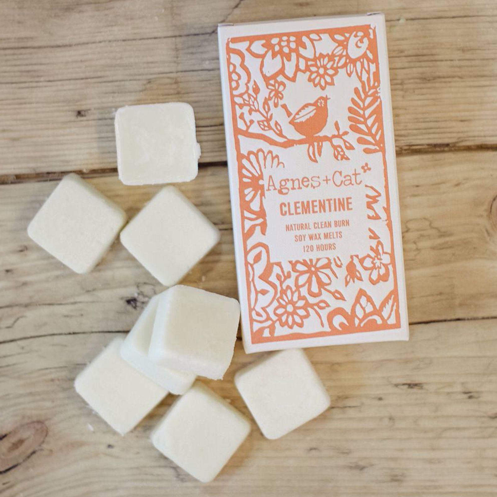 Agnes + Cat Box of 8 Wax Melts Clementine for Fresh Fragrance