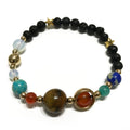 Lava Stone Bracelet Gold Solar System for Aromatherapy Style