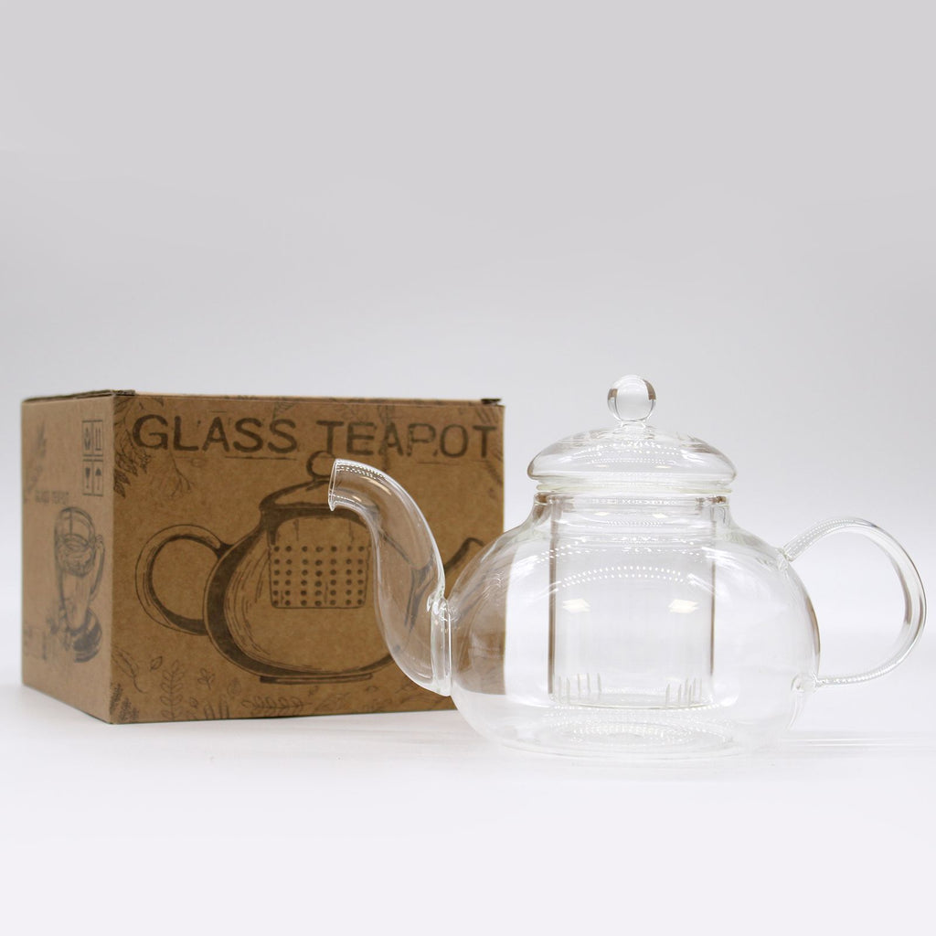 Glass Infuser Teapot Round Pearl Design 800ml Capacity
