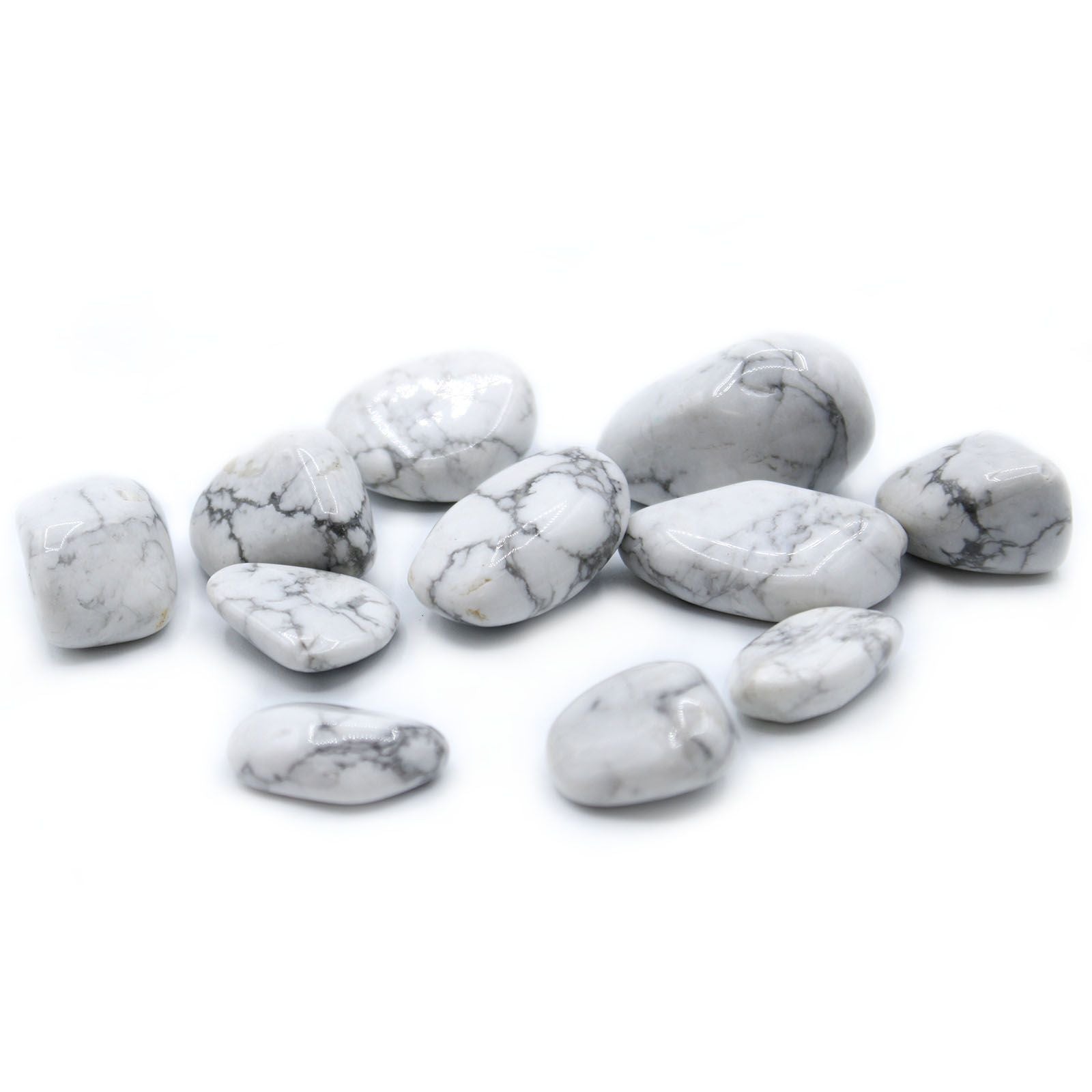 Howlite White Tumble Stones for Collecting and Crafting Projects