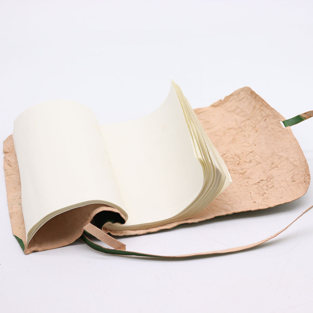 Rolled Leather Travel Notebook in Green with 96 Pages for Writing