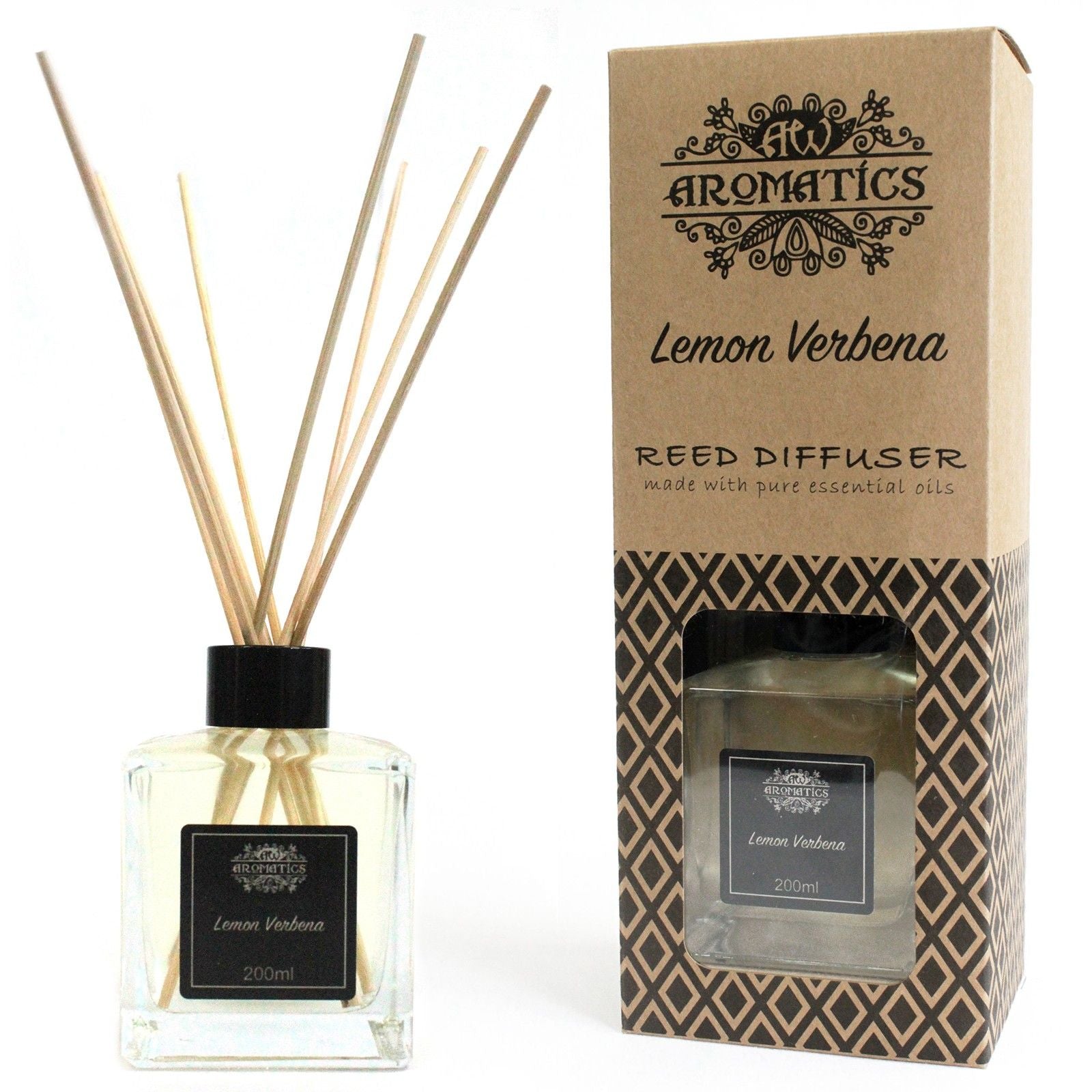 200ml Lemon Verbena Essential Oil Reed Diffuser for Fresh Aroma