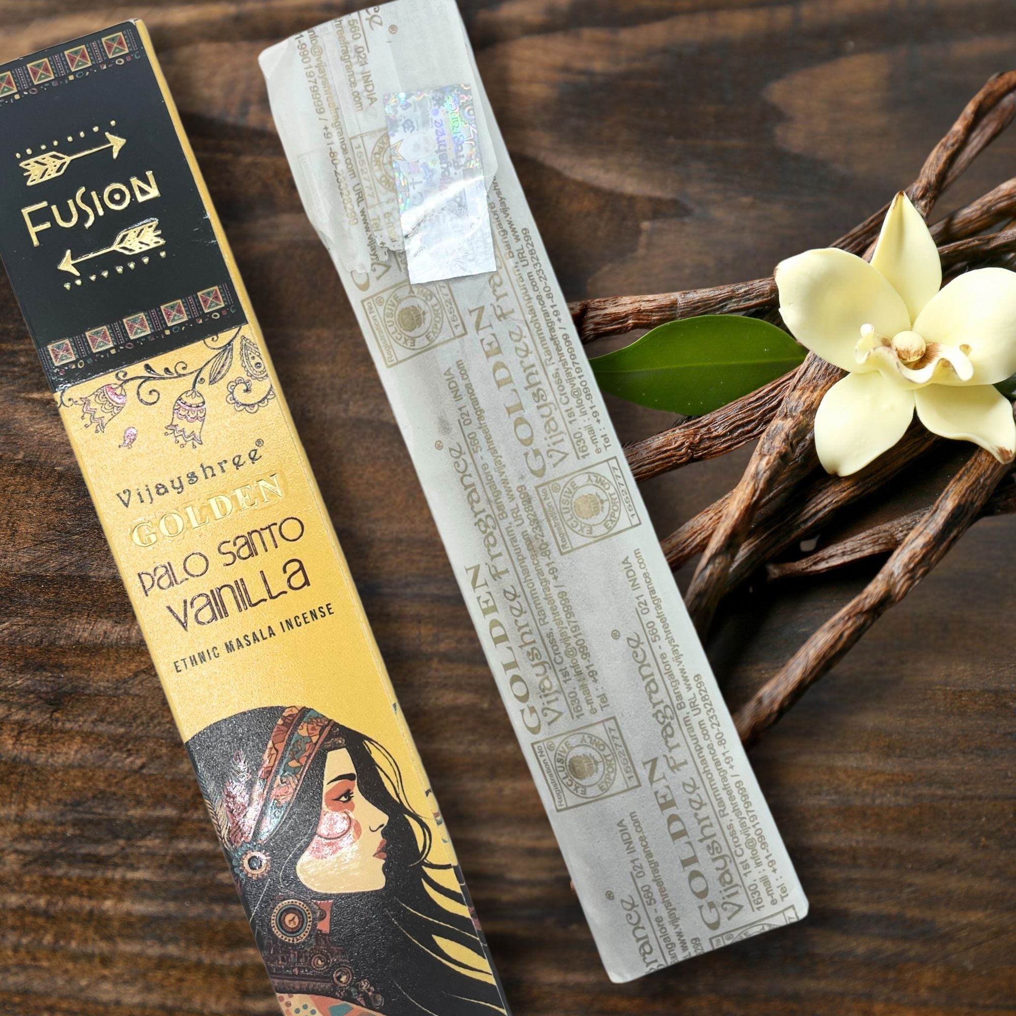 15g Golden Palo Santo and Vanilla Incense Sticks for Aromatic Use