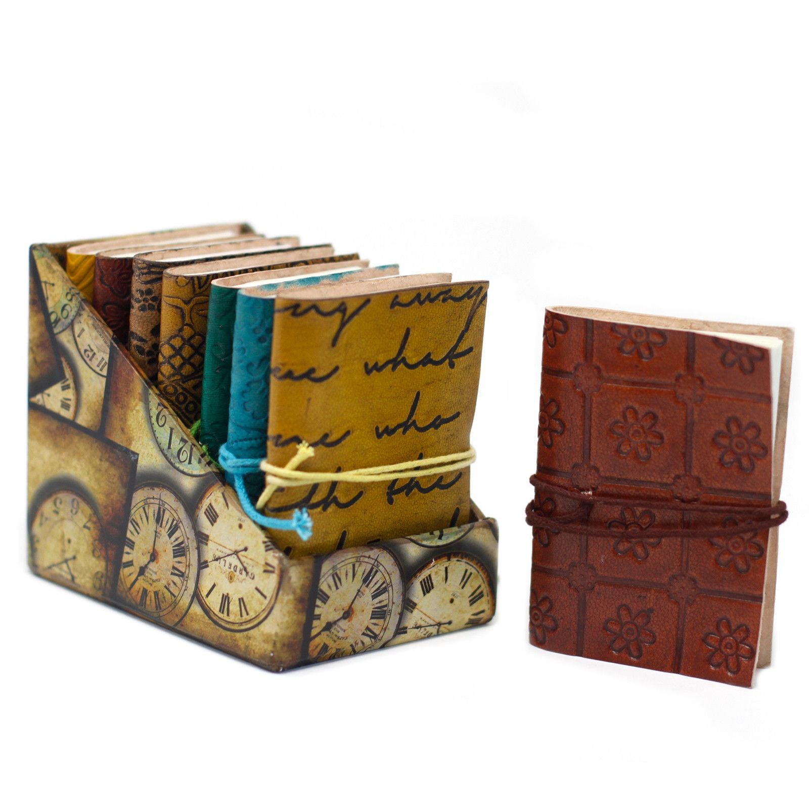 Mini Assorted Leather Notebook with Vintage Style Design