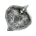 Polished Aluminium Elephant Leaf Incense Holder for Unique Decor