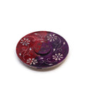 Soapstone Disc Incense Holder with Floral Design for Five Sticks