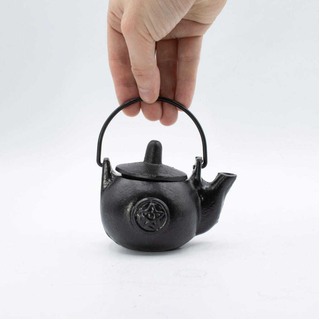 Small Cast Iron Ritual Pot with Pentagon for Incense and Herbs