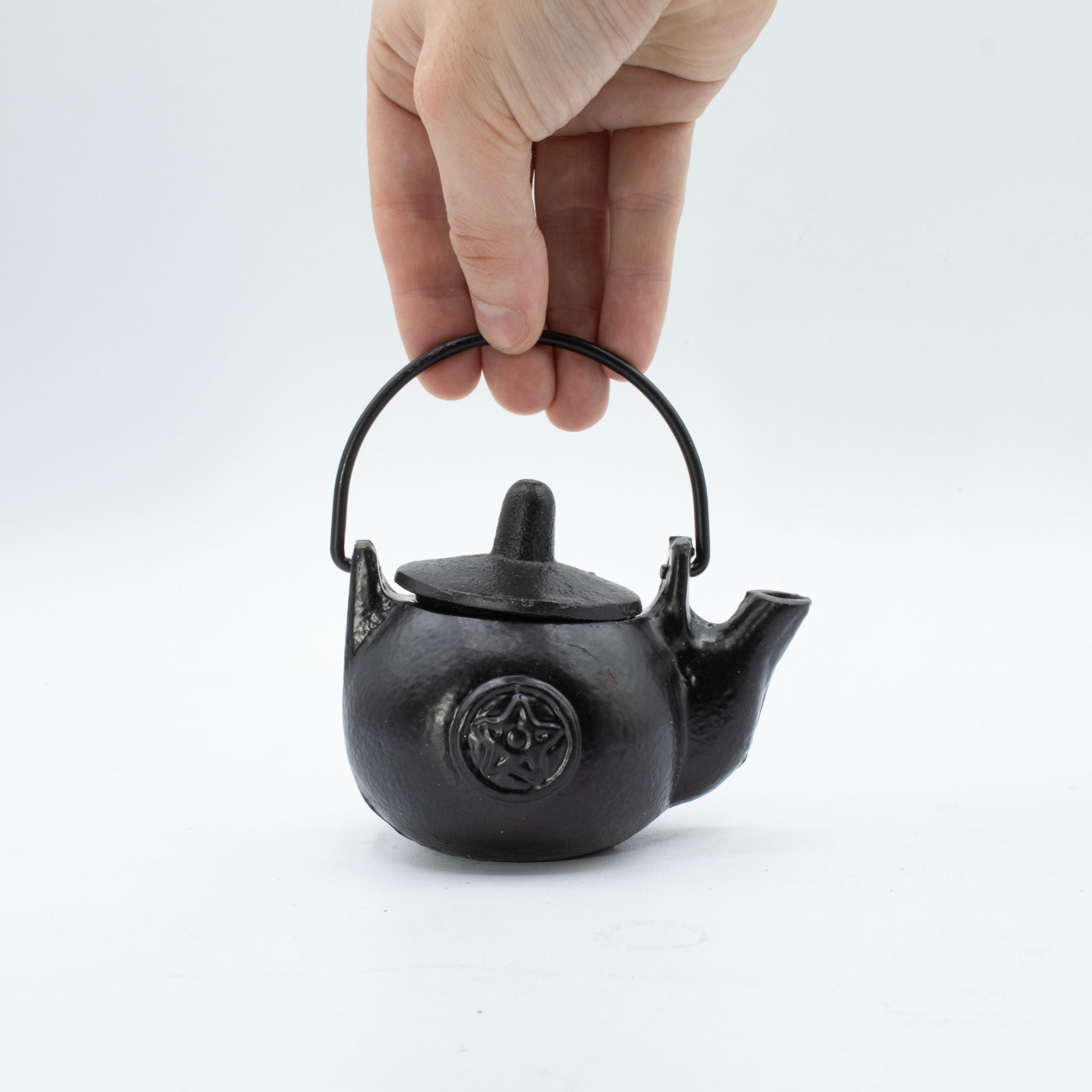 Small Cast Iron Ritual Pot with Pentagon for Incense and Herbs