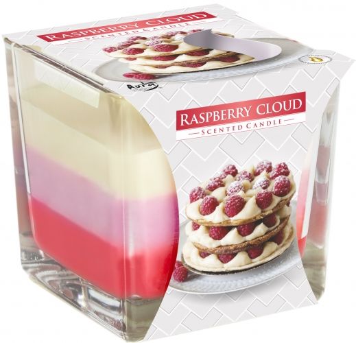 Rainbow Jar Candle Raspberry Cloud with Colourful Design