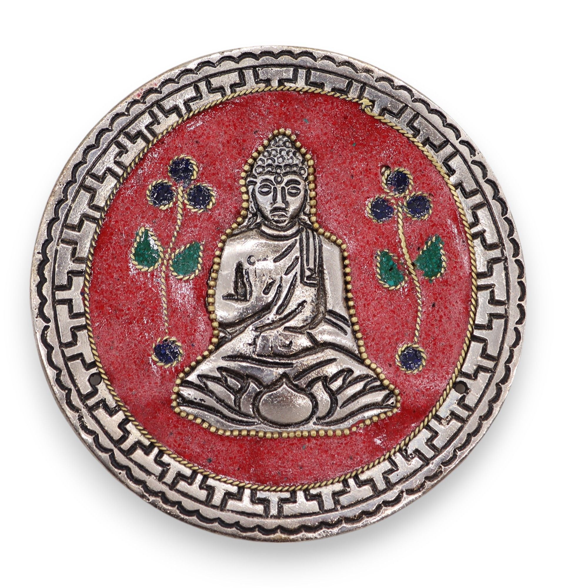 Buddha Red Decor Incense Holder with Intricate Design for Home