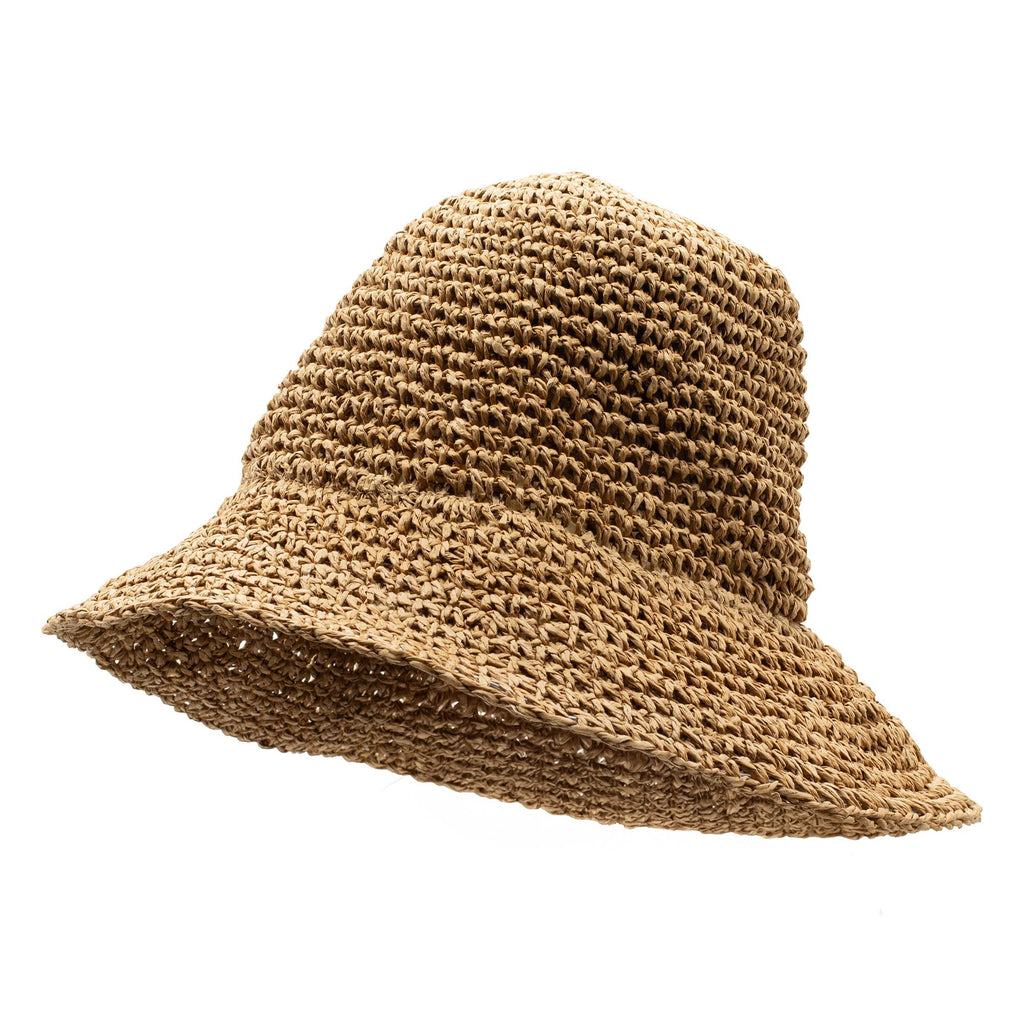 Nomad Sari Floppy Straw Sun Hat in Natural Coffee for Summer Style