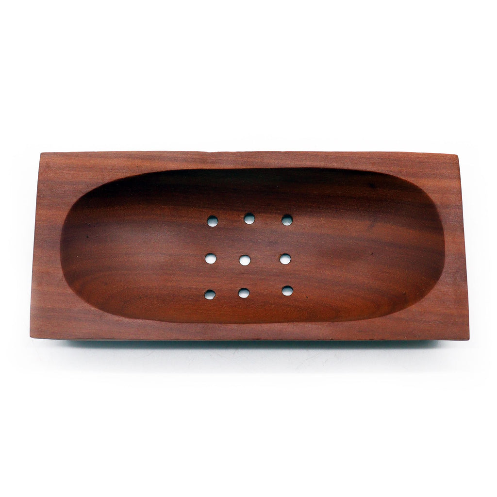 Classic Mahogany Rectangle Soap Dish for Stylish Bathroom Decor