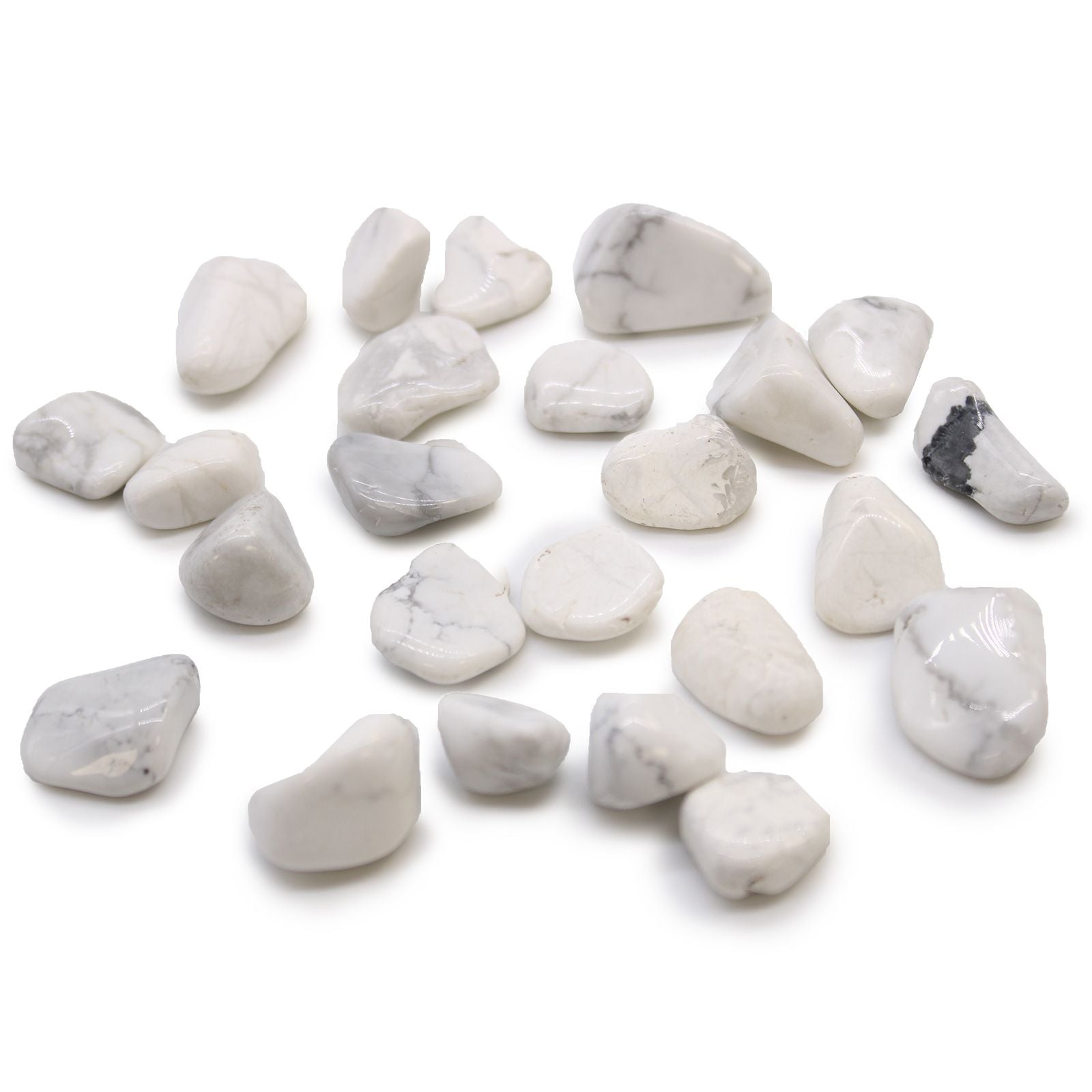 Small African Tumble Stones Featuring White Howlite and Magnesite