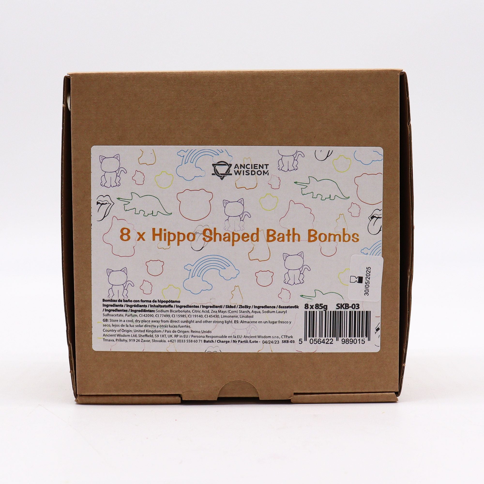Hippo Bath Bomb 85g with Citrus Crush Scent for Kids Fun