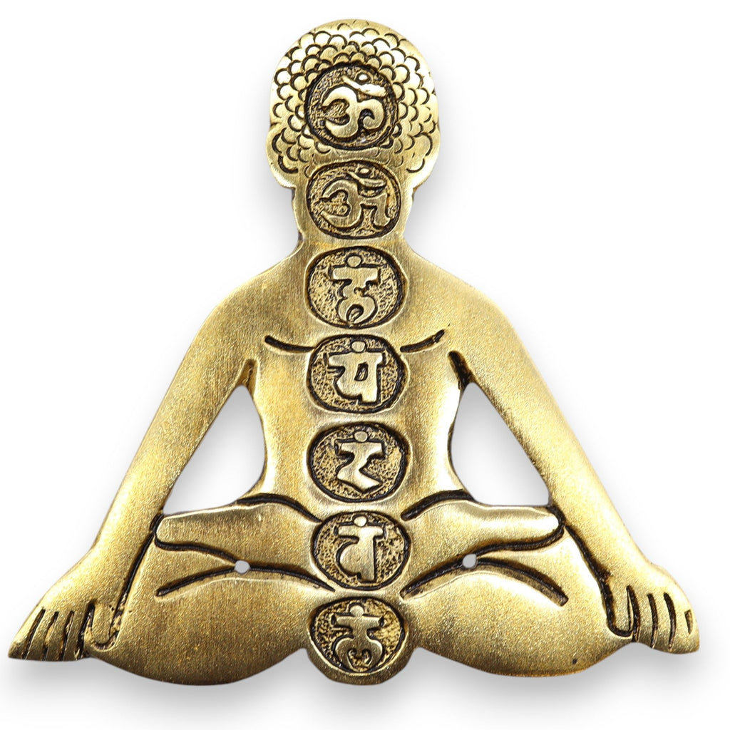 Gold Aluminium Seven Chakra Yoga Incense Holder for Serenity